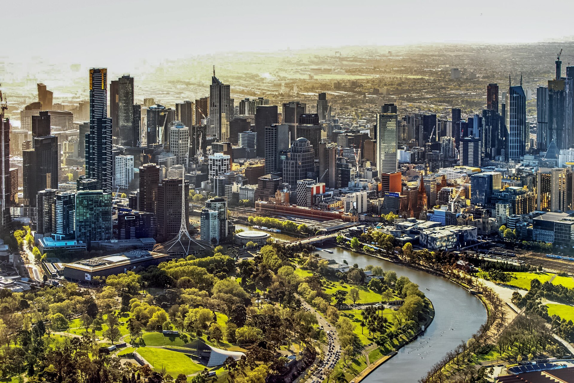 Melbourne skyline along the Yarra River